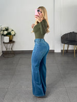 Jeans vibrant corte recto mezclilla