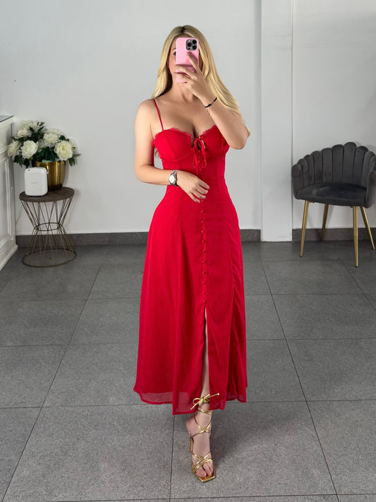 Vestido midi rojo