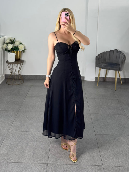 Vestido midi negro
