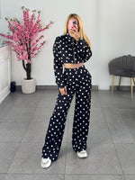 Set polka dots negro