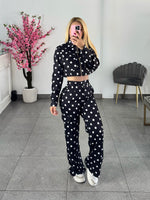 Set polka dots negro
