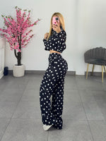 Set polka dots negro