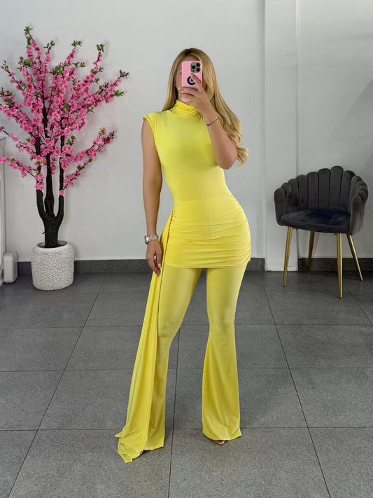 Palazo amarillo licra