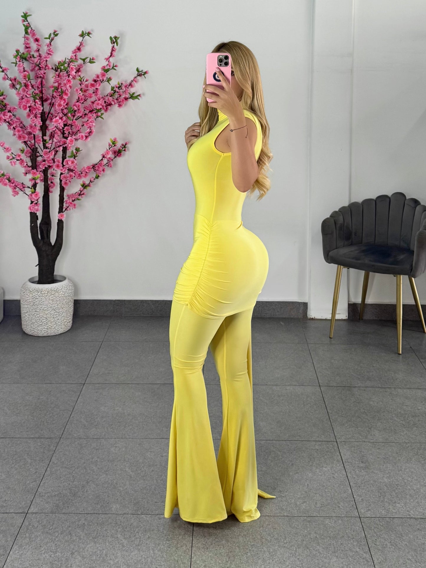 Palazo amarillo licra