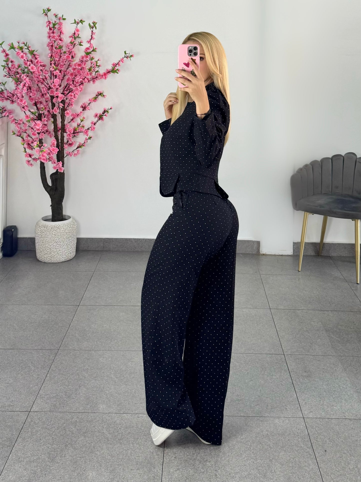 Set jacket botones negro