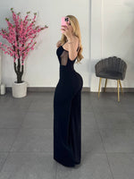 Palazo negro con encaje