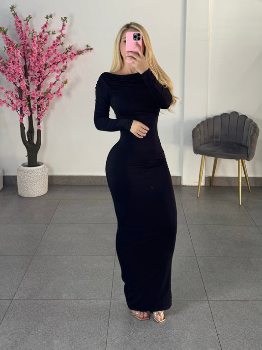 Vestido negro largo doble licra