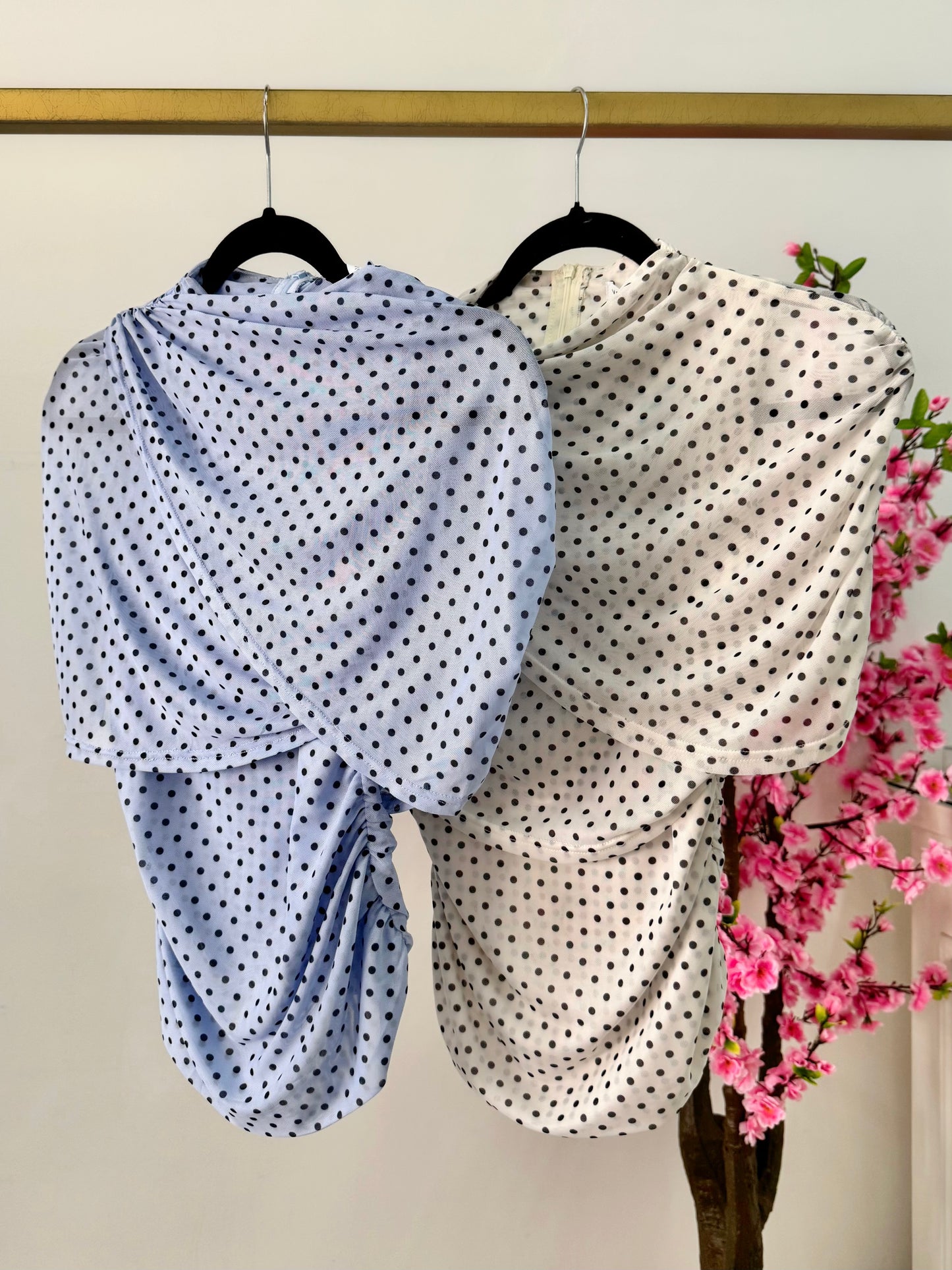 Blusa polka azul