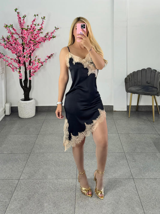Vestido satin negro