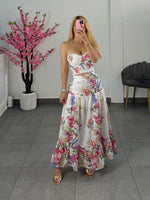 Set floreado falda