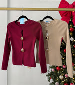 Blusa burgundy detalle dorado