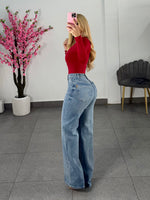 Vibrant corte recto mezclilla