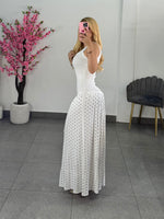 Vestido blanco polka punto