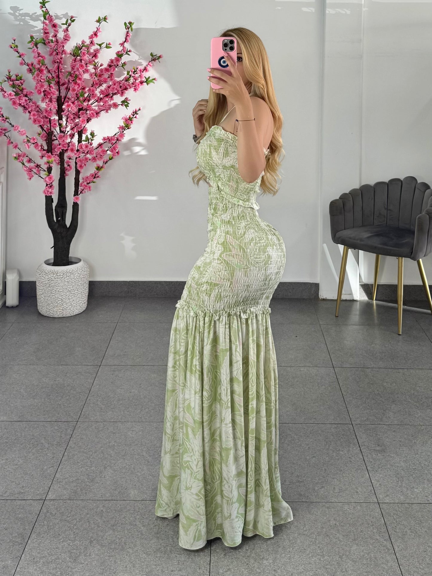 Vestido verde largo