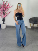 Top negro encaje strapless