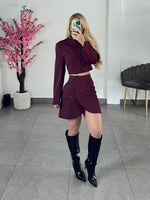 Set burgungy falda