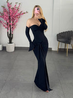 Vestido negro largo doble licra