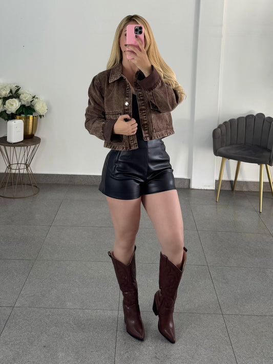 Chamarra mezclilla cafe