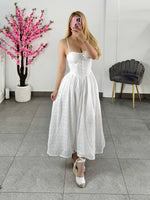 Vestido midi blanco