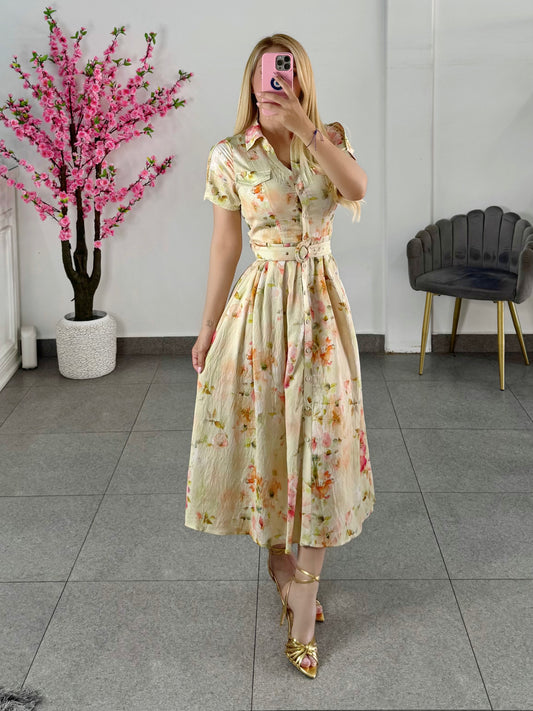 Vestido midi floral