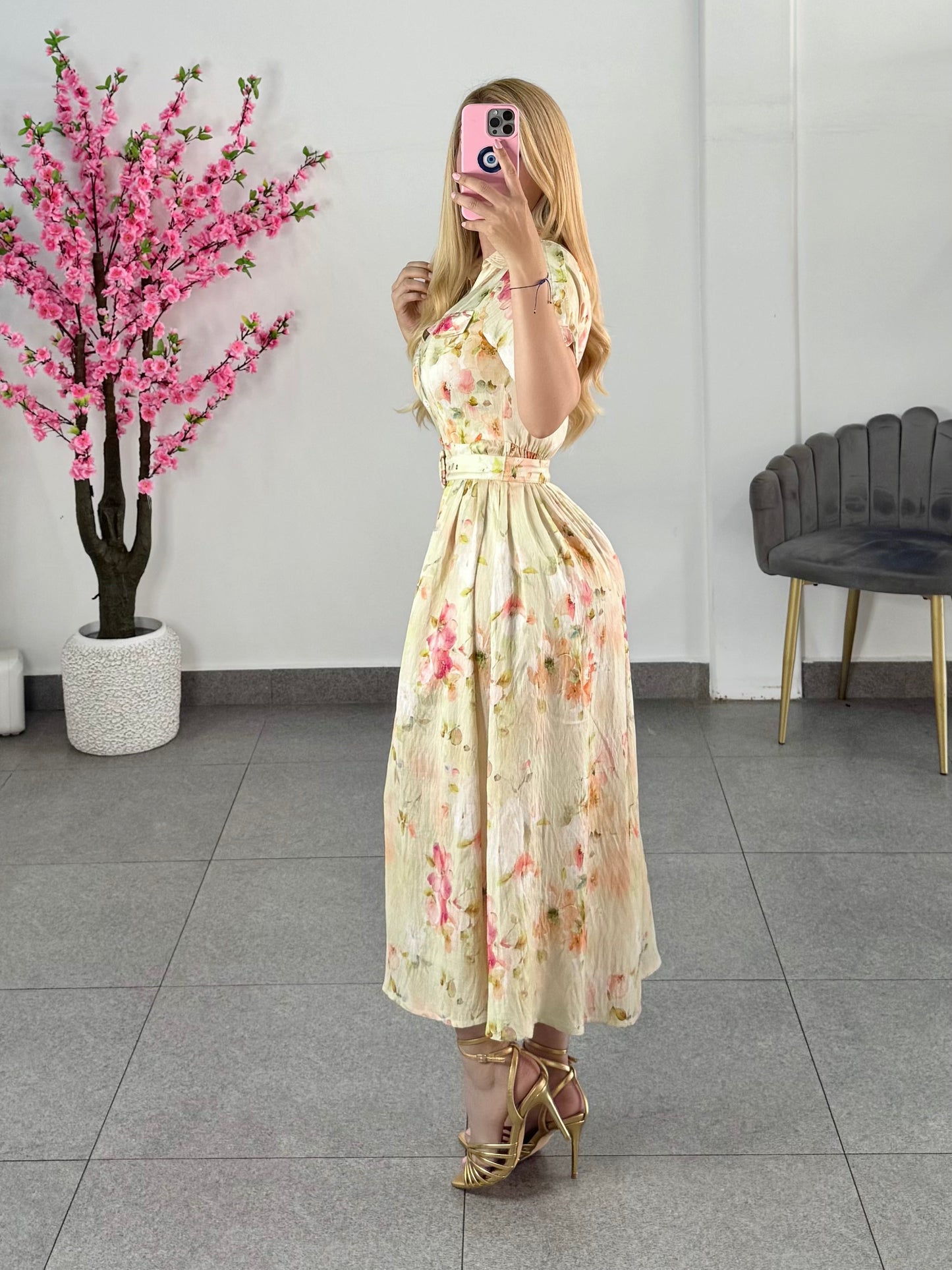 Vestido midi floral
