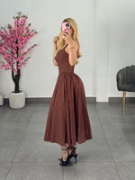 Vestido cafe bordado