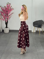 Falda cafe polka
