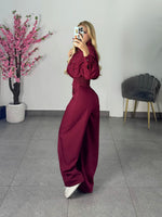 Conjunto jacket & pantalon burgundy