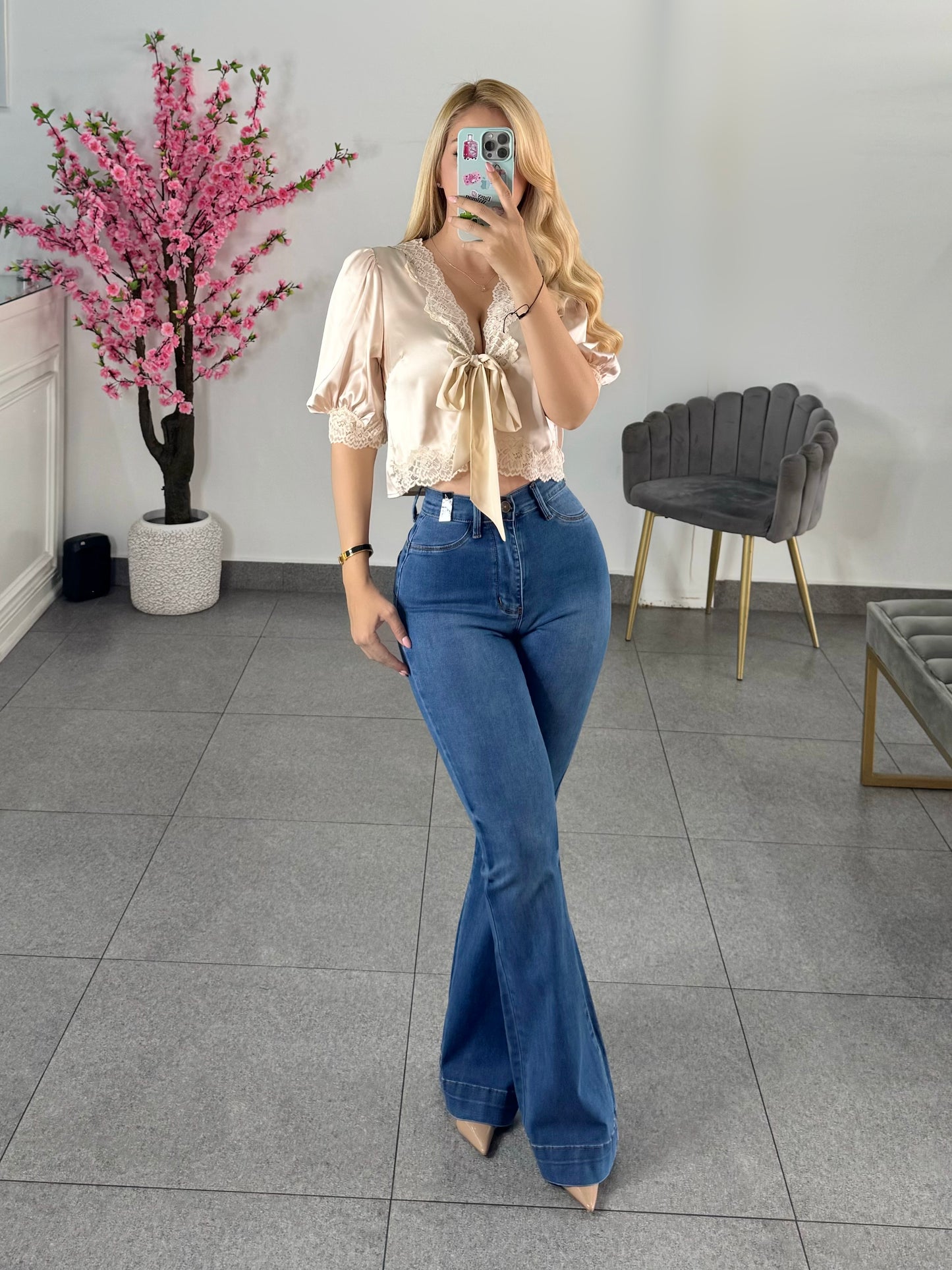 Vibrant jeans doble push up tono azul medio