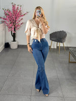 Vibrant jeans doble push up tono azul medio