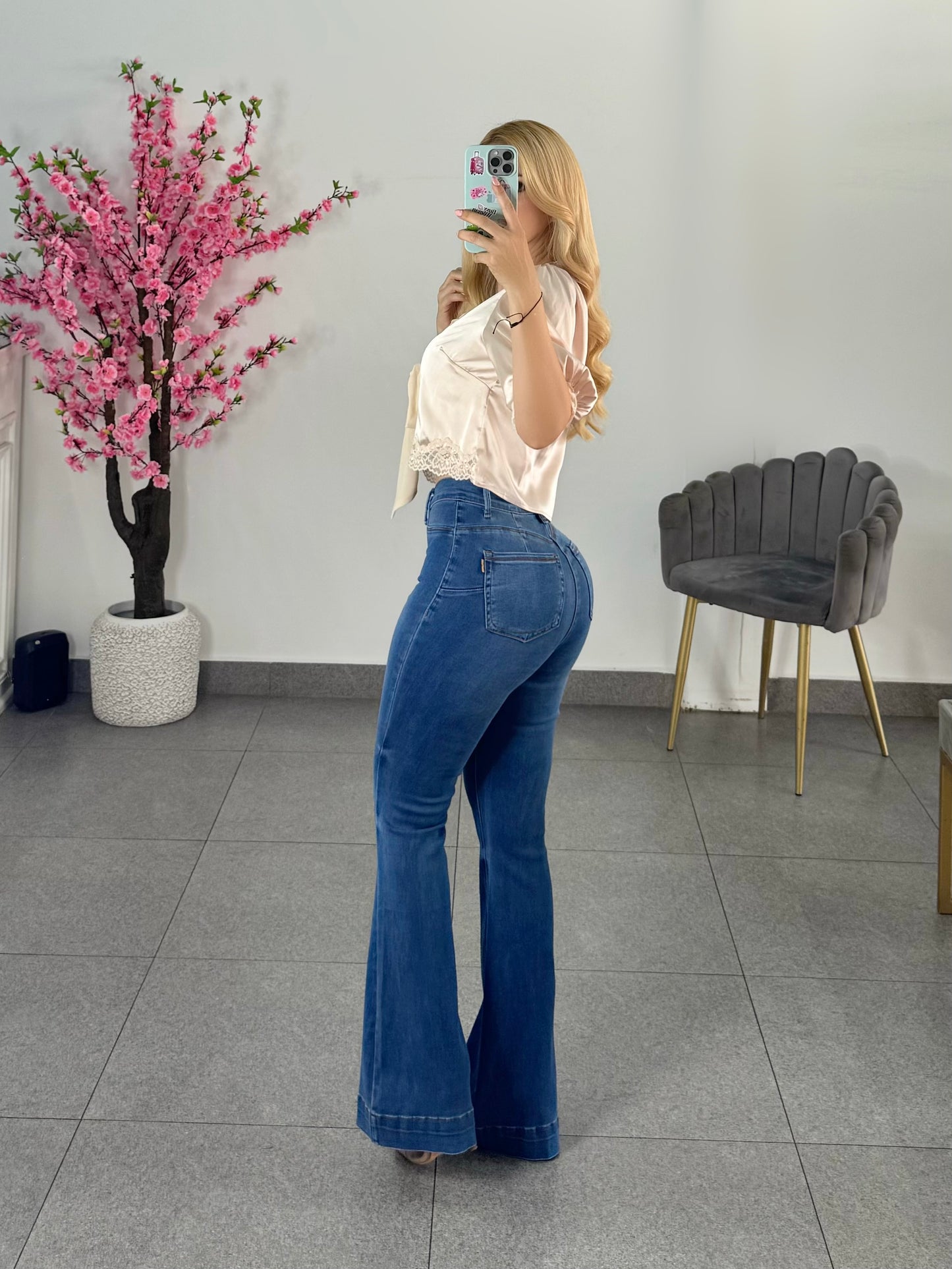 Vibrant jeans doble push up tono azul medio