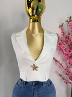 Blazer corto blanco estrella