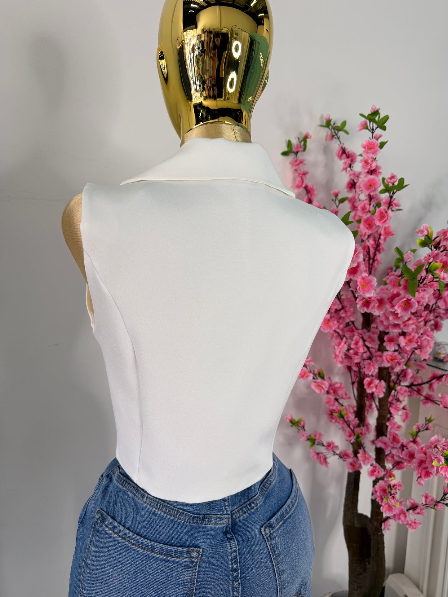 Blazer corto blanco estrella