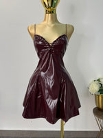 Vestido vinipiel vino volado