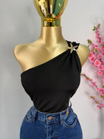 Blusa negra manga estrella