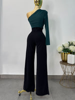 Pantalon corte palazo negro