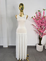 Vestido blanco polka punto