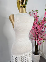 Vestido blanco polka punto