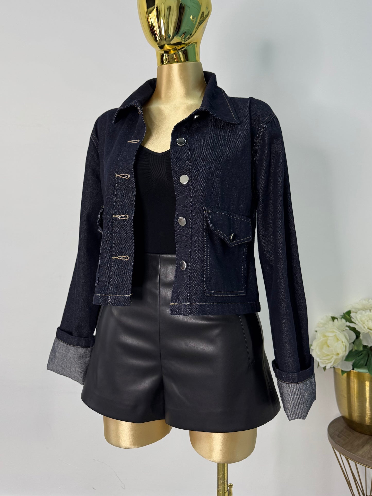 Chamarra mezclilla oscura