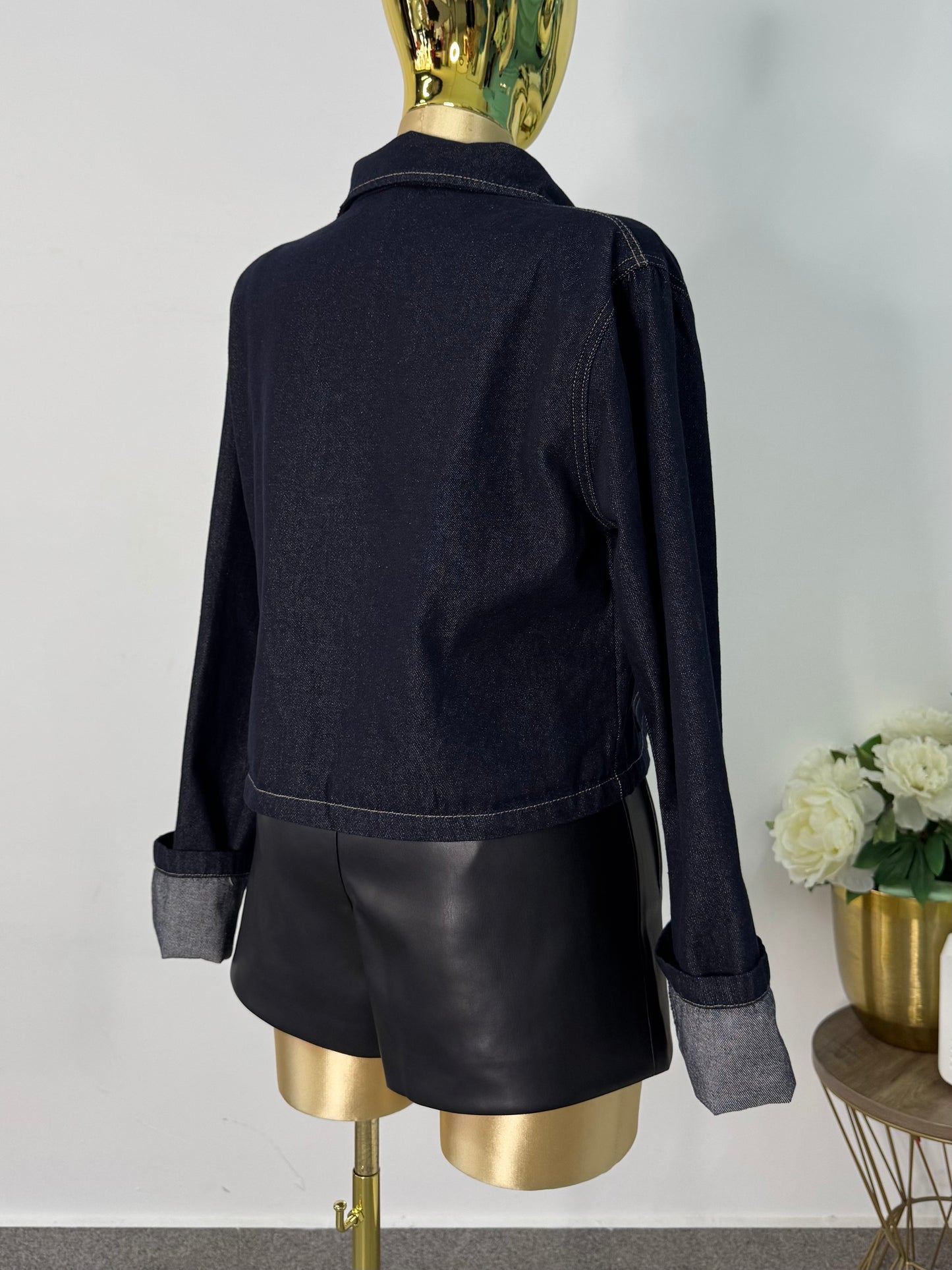 Chamarra mezclilla oscura