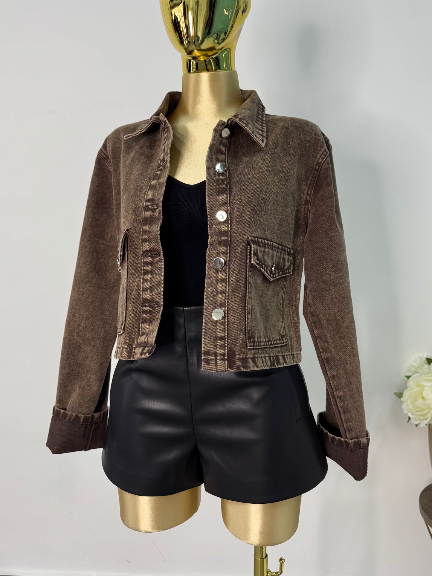 Chamarra mezclilla cafe