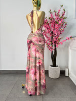 Vestido Mesh tonos rosa y cafe