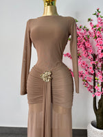 Vestido Mesh cafe