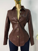 Camisa cafe vinipiel