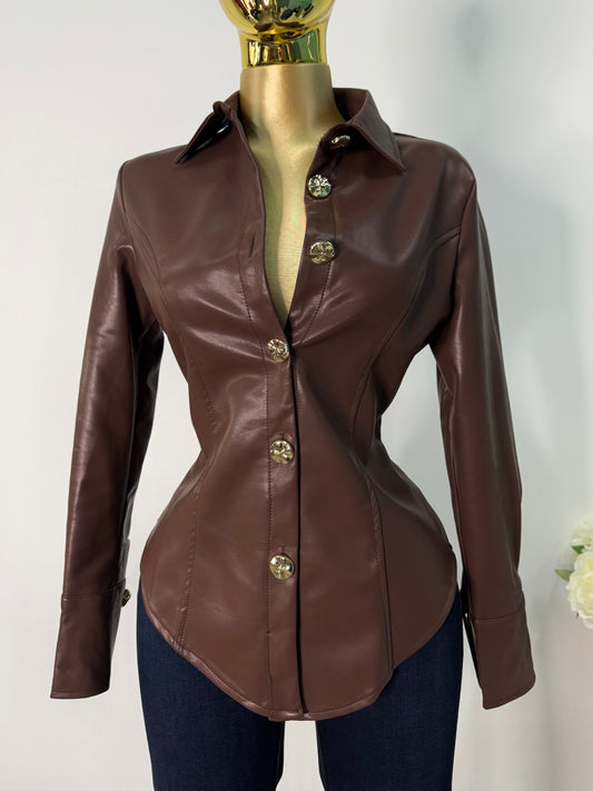 Camisa cafe vinipiel