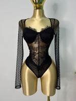 Body mesh con copas negro