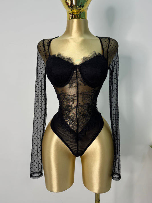 Body mesh con copas negro