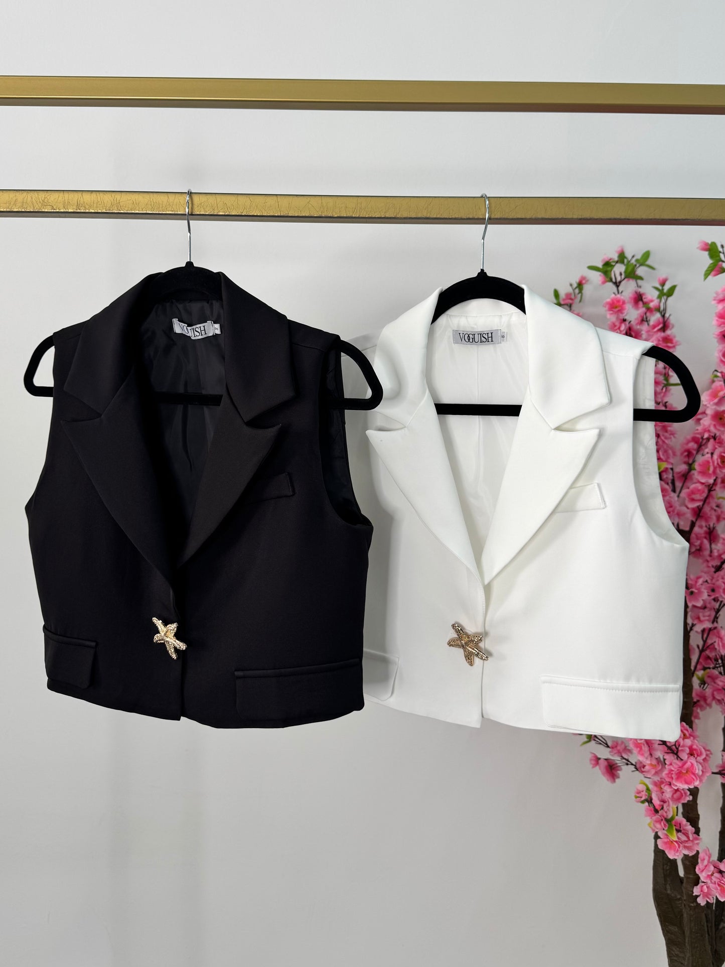 Blazer corto blanco estrella
