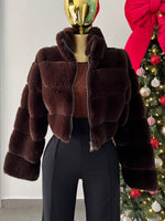 Abrigo cafe chocolate de peluche