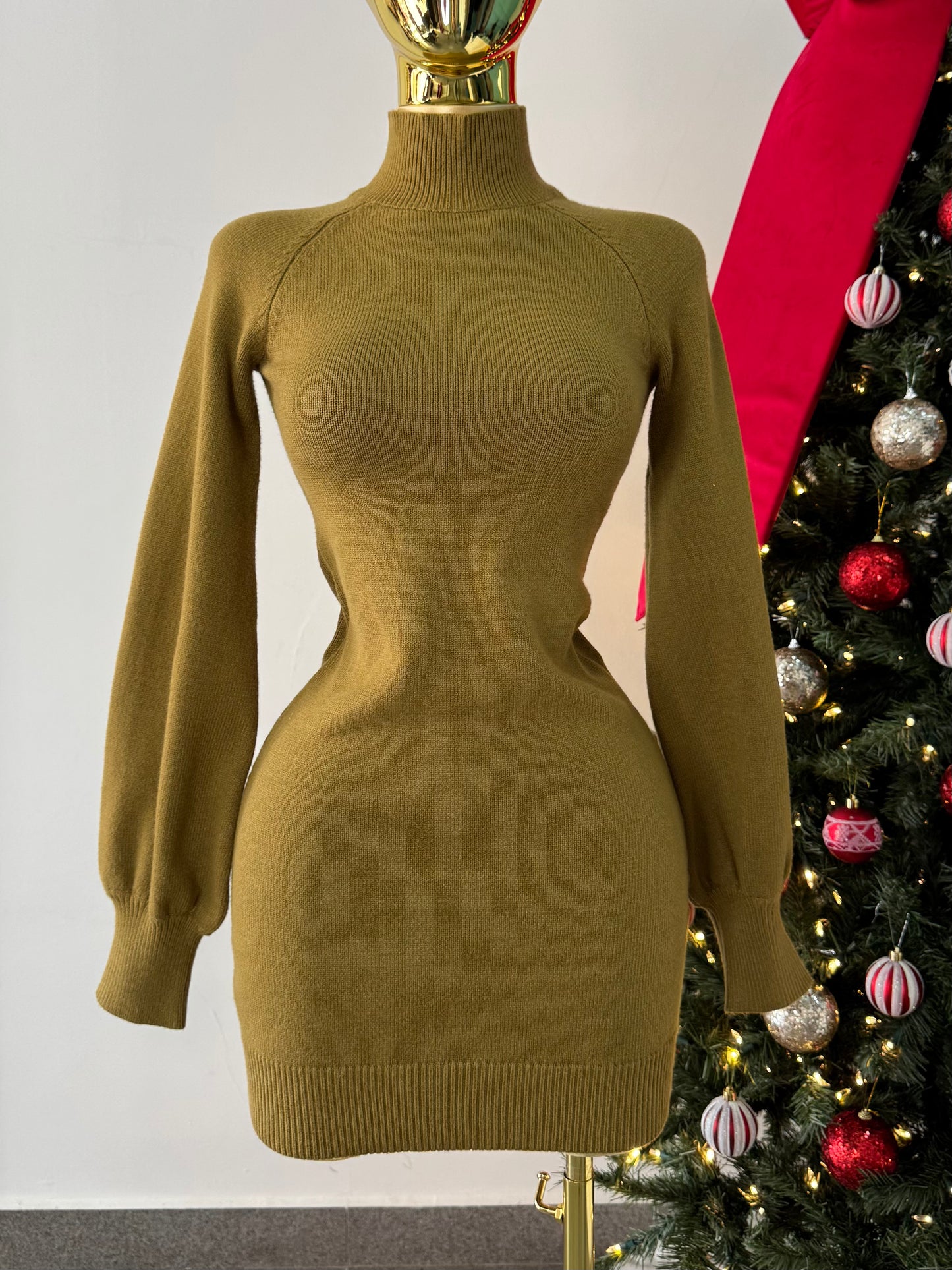 Vestido sueter  verde olivo